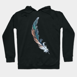 Free as a Bird Watercolor Feather- vertical Hoodie